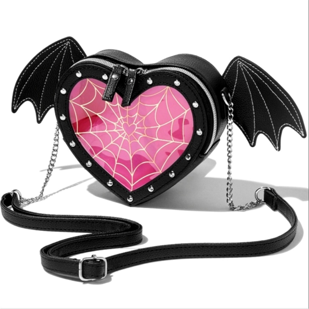 Heart Shaped Bat Wings Crossbody Bag